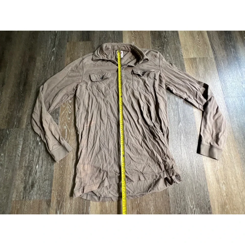 Levi's Henley Shirt Mens XL Brown Long Sleeve Dual‎ Pocket Utility Casual